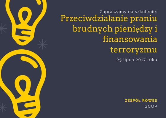Szkolenie pt.: „Przeciwdziałanie praniu brudnych pieniędzy i&nbsp;finansowania terroryzmu”